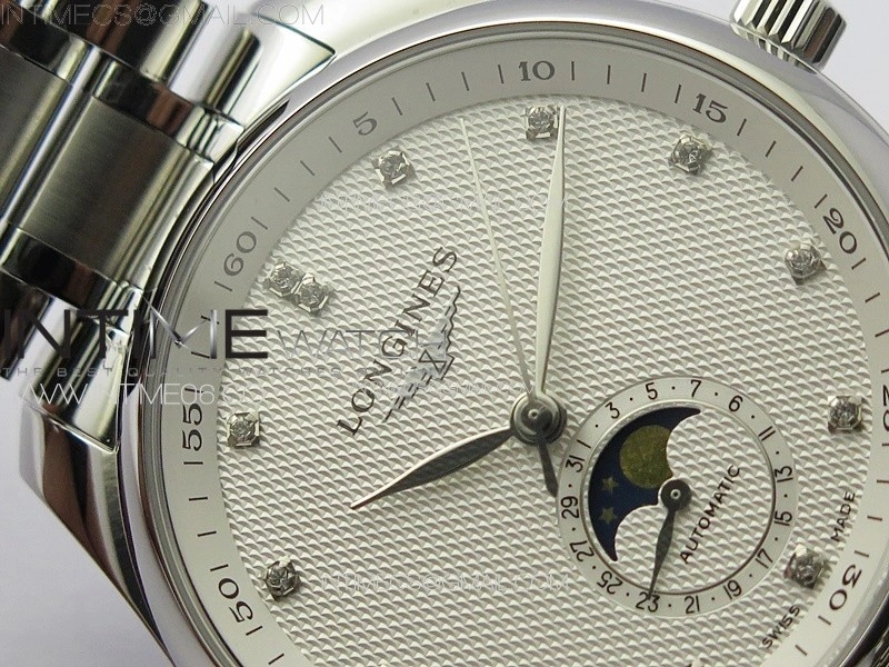 Master Moonphase SS APSF 1:1 Best Edition White Diamonds Dial on SS Bracelet AL899