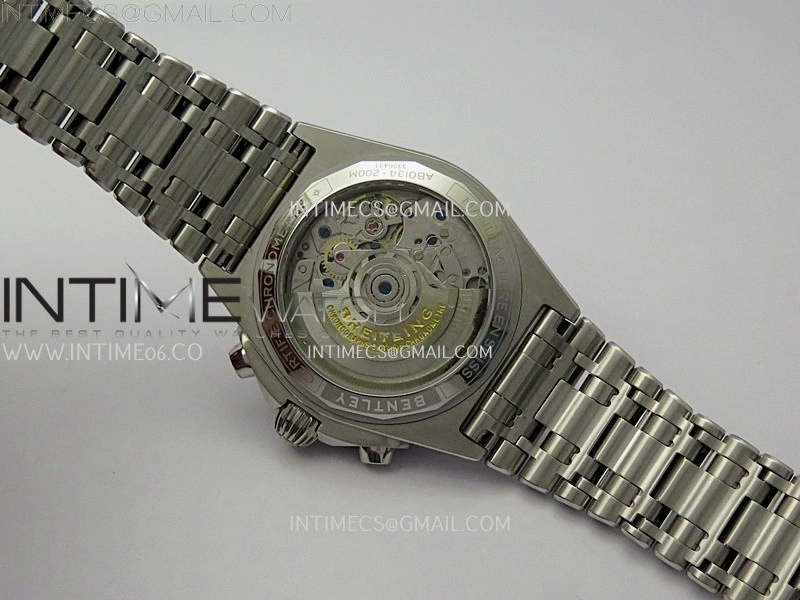 Chronomat B01 42mm SS TF 1:1 Best Edition Black Dial Silver Subdial on SS Bracelet A7750