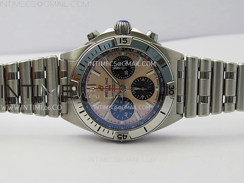 Chronomat B01 42mm SS TF 1:1 Best Edition Copper Dial Black Subdial on SS Bracelet A7750