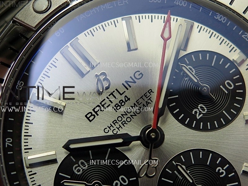 Chronomat B01 42mm SS TF 1:1 Best Edition Silver Dial Black Subdial on SS Bracelet A7750