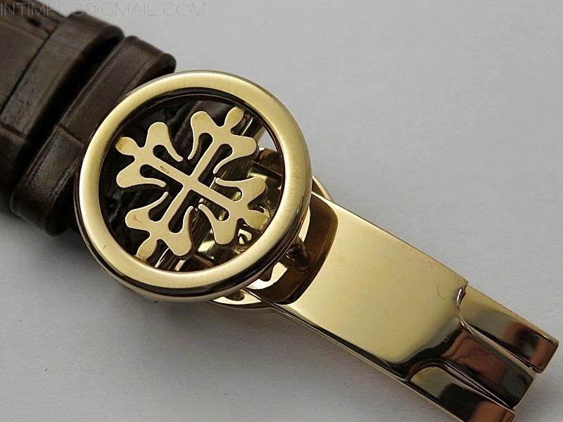 Calatrava 5057 Cortina Watch 50th Anniversary RG 3EF Best Edition White Dial on Brown Leather Strap A240