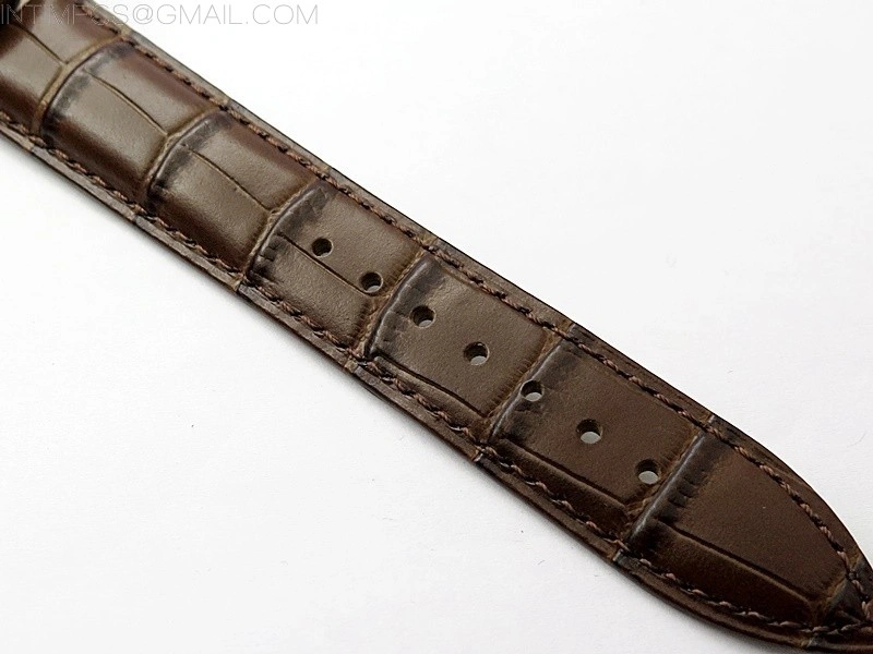 Calatrava 5057 Cortina Watch 50th Anniversary RG 3EF Best Edition White Dial on Brown Leather Strap A240
