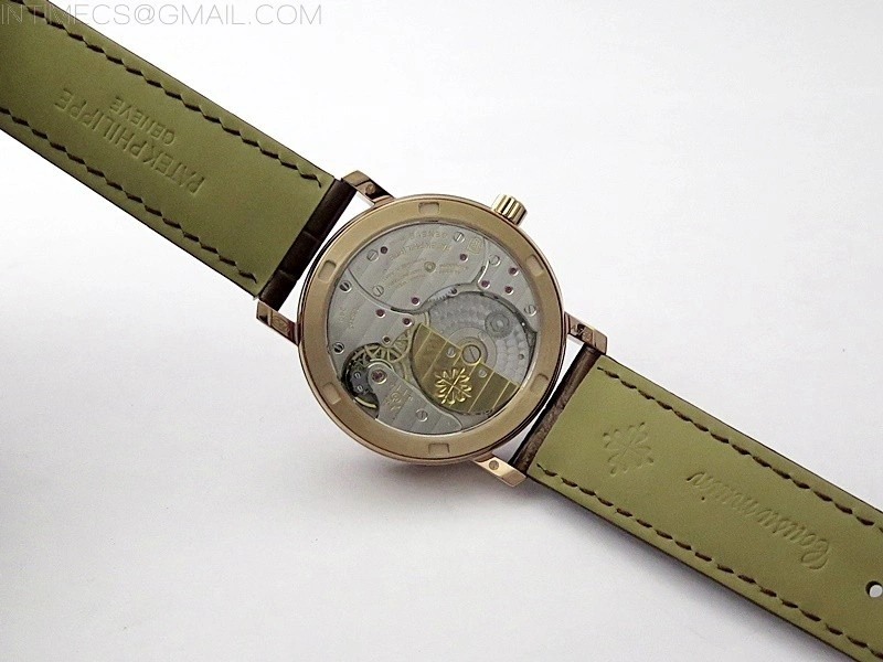 Calatrava 5057 Cortina Watch 50th Anniversary RG 3EF Best Edition White Dial on Brown Leather Strap A240