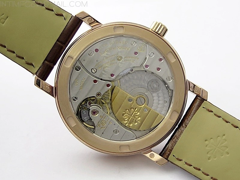 Calatrava 5057 Cortina Watch 50th Anniversary RG 3EF Best Edition White Dial on Brown Leather Strap A240