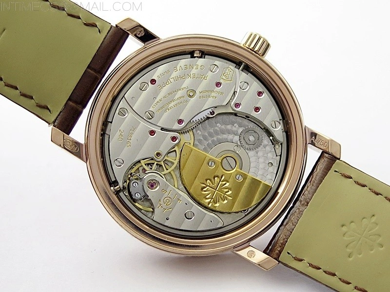 Calatrava 5057 Cortina Watch 50th Anniversary RG 3EF Best Edition White Dial on Brown Leather Strap A240