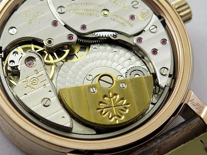 Calatrava 5057 Cortina Watch 50th Anniversary RG 3EF Best Edition White Dial on Brown Leather Strap A240