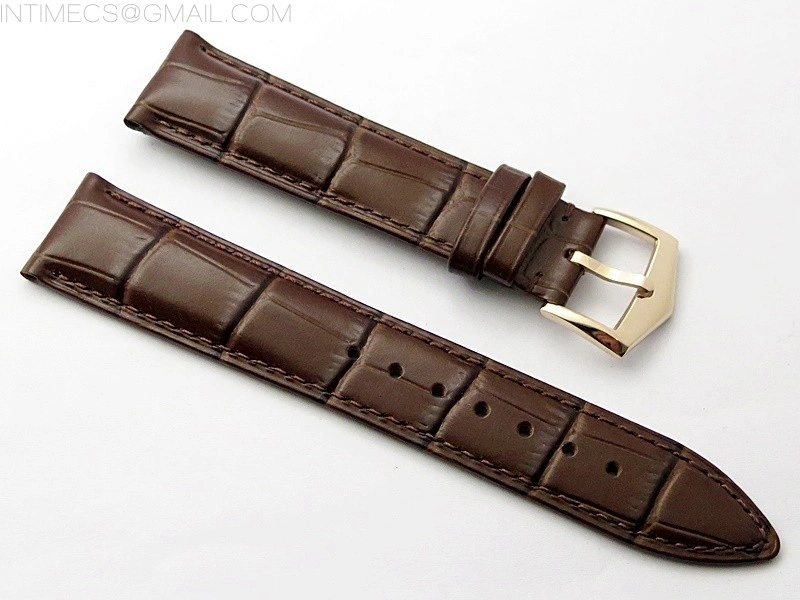 Calatrava 5057 Cortina Watch 50th Anniversary RG 3EF Best Edition White Dial on Brown Leather Strap A240