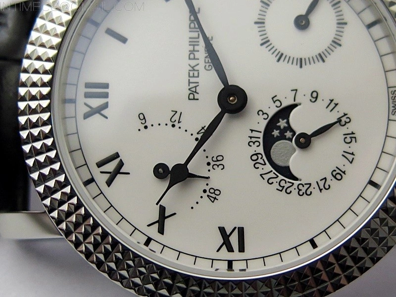 Calatrava 5057 Cortina Watch 50th Anniversary SS 3EF Best Edition White Dial on Black Leather Strap A240