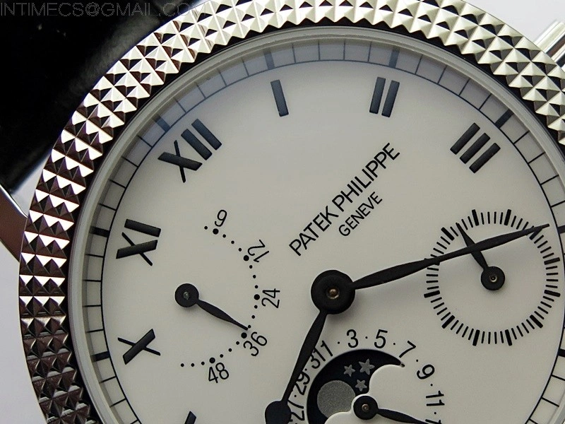 Calatrava 5057 Cortina Watch 50th Anniversary SS 3EF Best Edition White Dial on Black Leather Strap A240