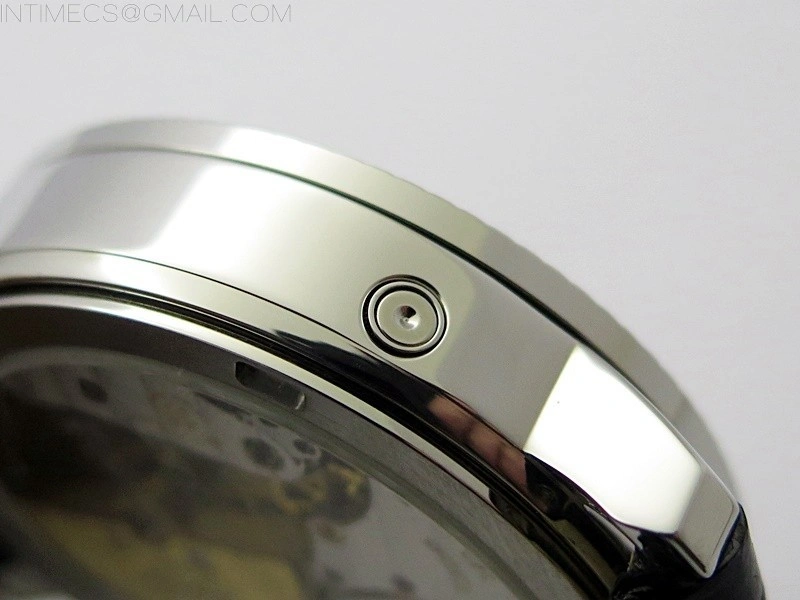 Calatrava 5057 Cortina Watch 50th Anniversary SS 3EF Best Edition White Dial on Black Leather Strap A240