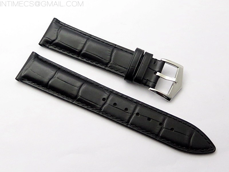 Calatrava 5057 Cortina Watch 50th Anniversary SS 3EF Best Edition White Dial on Black Leather Strap A240