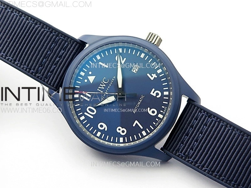 Pilot’s Watch Laureus Blue Ceramic IW328101 ZF 1:1 Best Edition on Blue Nylon Strap A32111