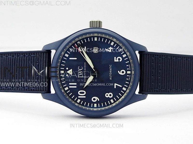 Pilot’s Watch Laureus Blue Ceramic IW328101 ZF 1:1 Best Edition on Blue Nylon Strap A32111