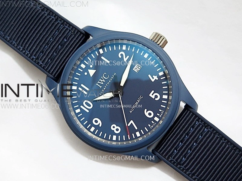 Pilot’s Watch Laureus Blue Ceramic IW328101 ZF 1:1 Best Edition on Blue Nylon Strap A32111