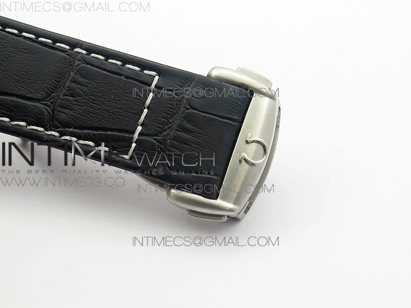 SpeedMaster MoonWatch SS V2 OMF 1:1 Best Edition Black Dial Red Words on Black Leather Strap A9300