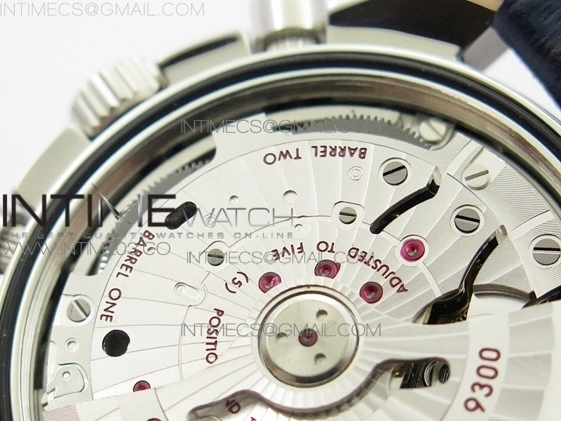 SpeedMaster MoonWatch SS V2 OMF 1:1 Best Edition Black Dial Red Words on Black Leather Strap A9300