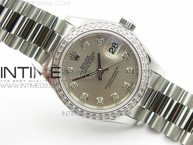 DateJust 28mm SS Diamond Bezel BP Best Edition Silver Dial on SS Bracelet ETA2671