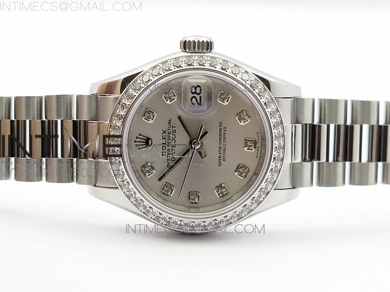 DateJust 28mm SS Diamond Bezel BP Best Edition Silver Dial on SS Bracelet ETA2671