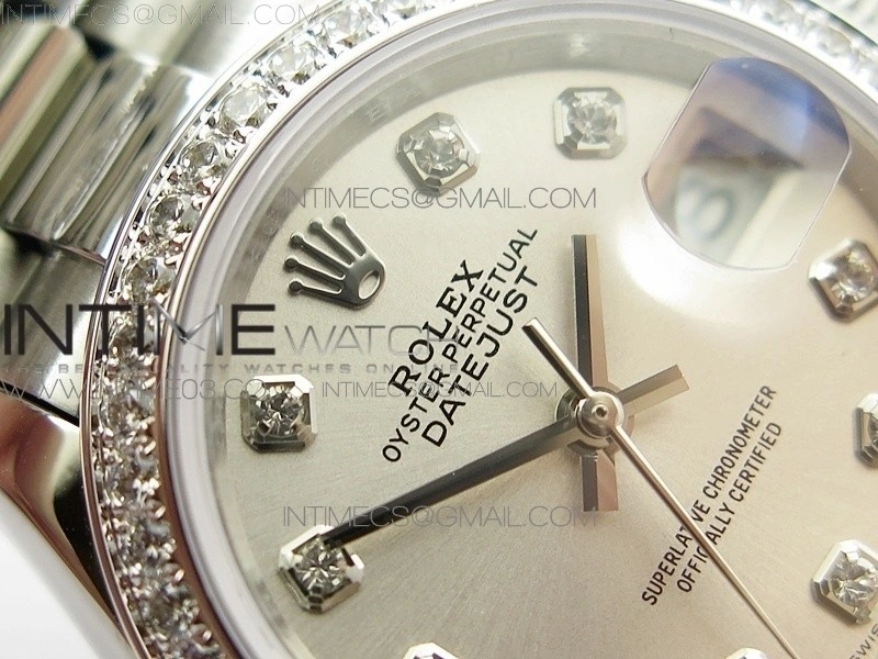 DateJust 28mm SS Diamond Bezel BP Best Edition Silver Dial on SS Bracelet ETA2671