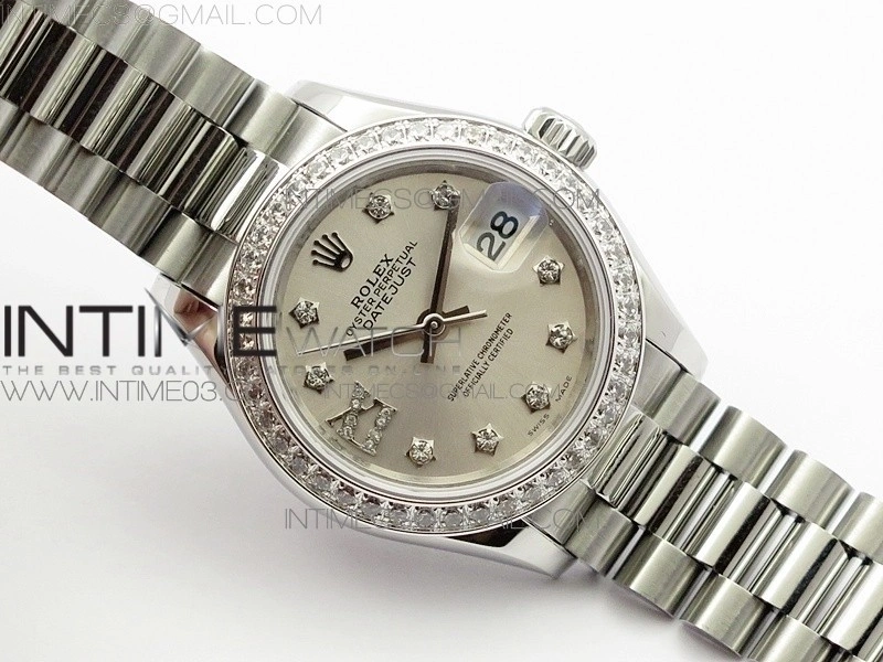 DateJust 28mm SS Diamond Bezel BP Best Edition Silver Dial on SS Bracelet ETA2671