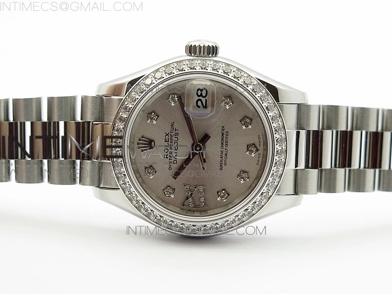 DateJust 28mm SS Diamond Bezel BP Best Edition Silver Dial on SS Bracelet ETA2671