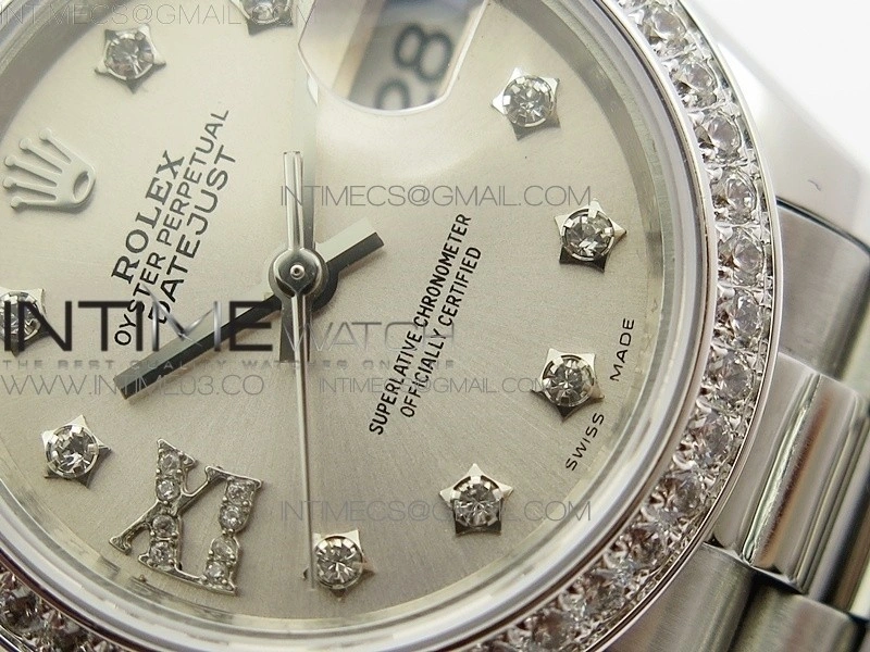 DateJust 28mm SS Diamond Bezel BP Best Edition Silver Dial on SS Bracelet ETA2671