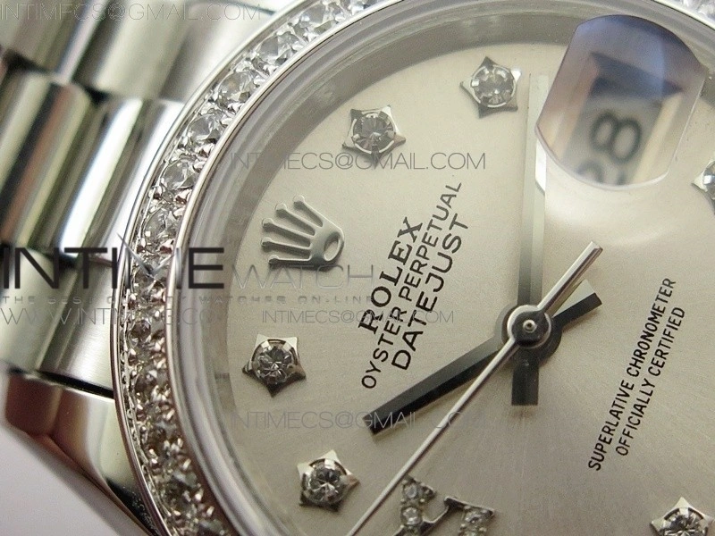DateJust 28mm SS Diamond Bezel BP Best Edition Silver Dial on SS Bracelet ETA2671