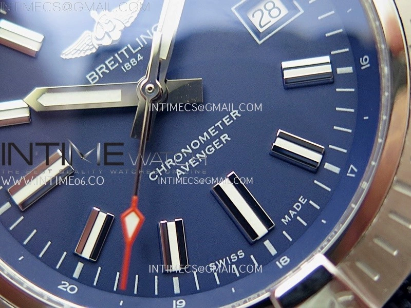 Avenger Automatic 43mm SS TF 1:1 Best Edition Blue Dial Stick Marker on Blue Nylon Strap A2824