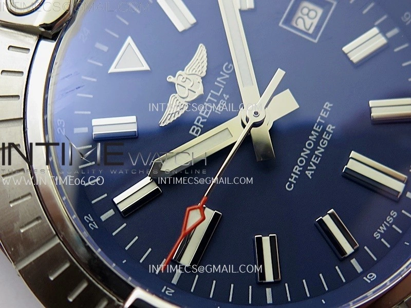 Avenger Automatic 43mm SS TF 1:1 Best Edition Blue Dial Stick Marker on Blue Nylon Strap A2824