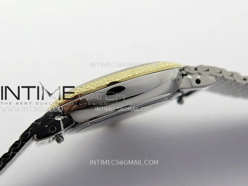 La D de Dior Satine 25mm SS YG 8848F 1:1 Best Edition White MOP Dial On SS bracelet Swiss Quartz