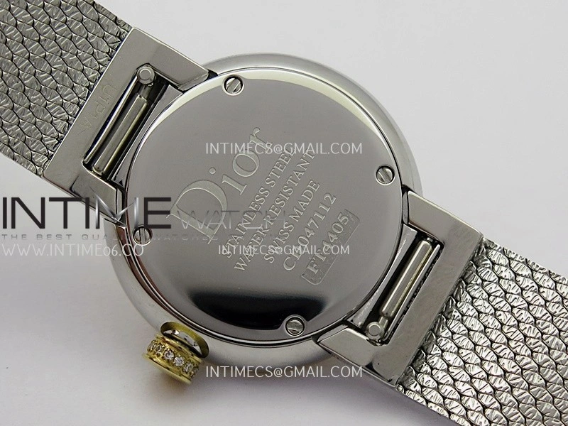 La D de Dior Satine 25mm SS YG 8848F 1:1 Best Edition White MOP Dial On SS bracelet Swiss Quartz