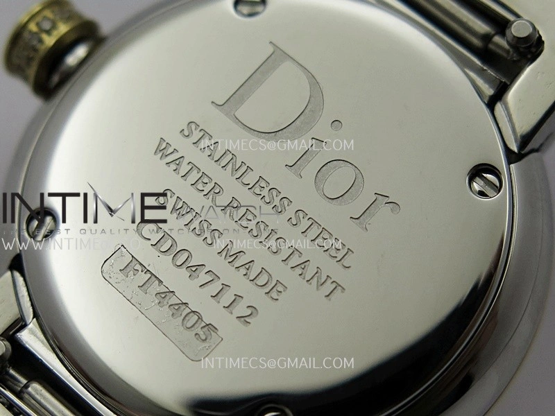 La D de Dior Satine 25mm SS YG 8848F 1:1 Best Edition White MOP Dial On SS bracelet Swiss Quartz