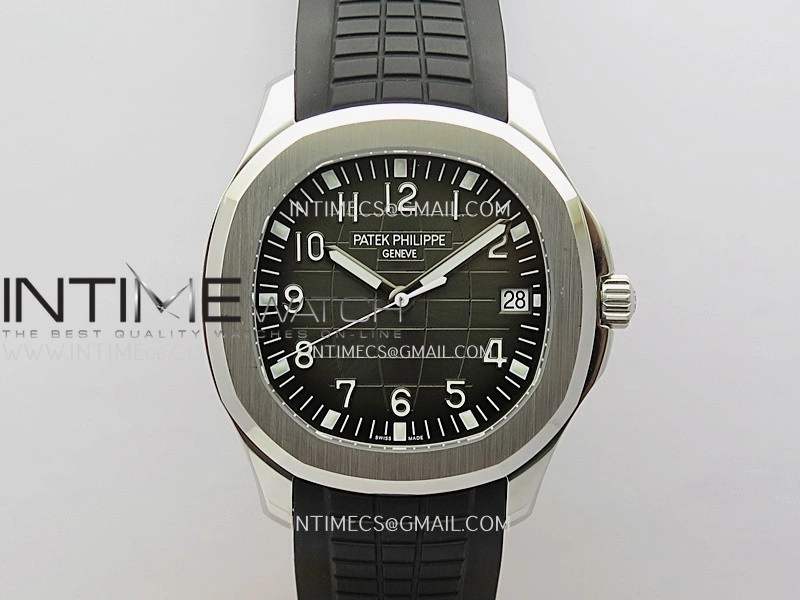 Aquanaut 5167 SS 3KF Best Edition Gray Dial on Black Rubber Strap A324 Super Clone V2