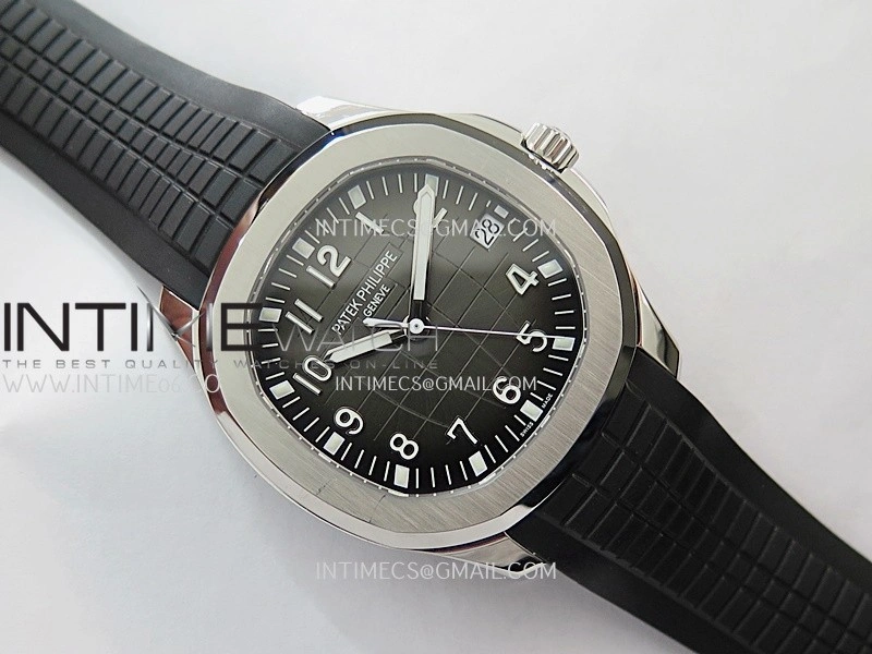 Aquanaut 5167 SS 3KF Best Edition Gray Dial on Black Rubber Strap A324 Super Clone V2