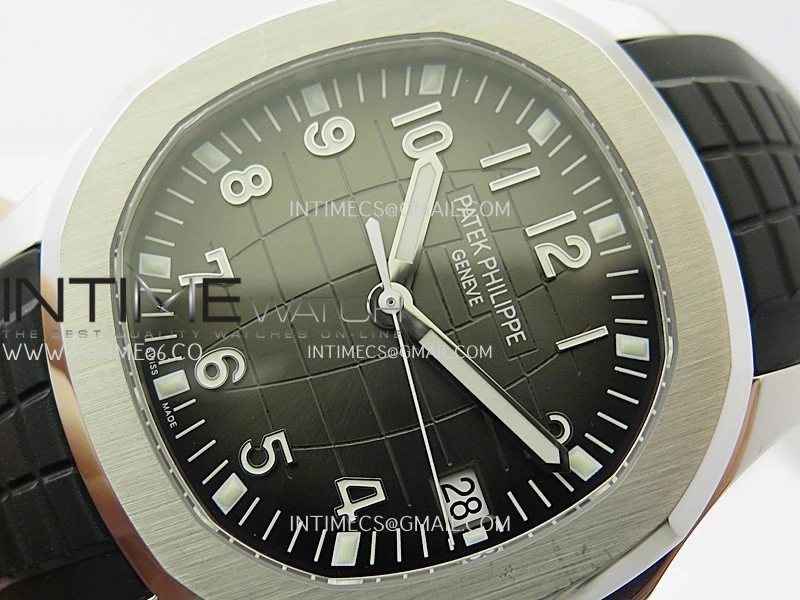 Aquanaut 5167 SS 3KF Best Edition Gray Dial on Black Rubber Strap A324 Super Clone V2