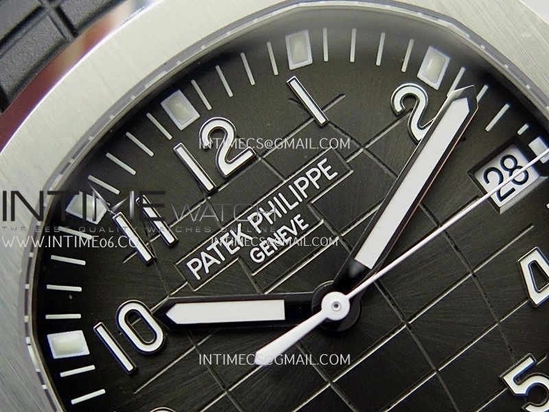 Aquanaut 5167 SS 3KF Best Edition Gray Dial on Black Rubber Strap A324 Super Clone V2