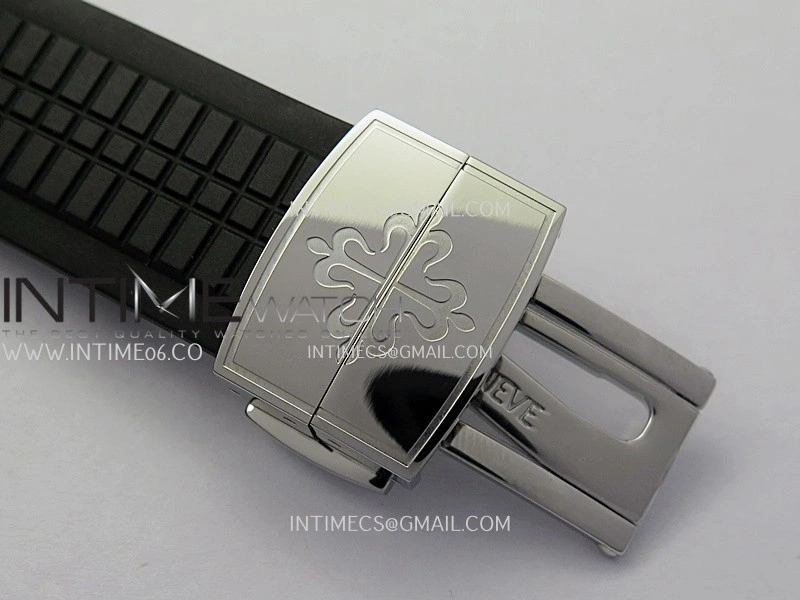 Aquanaut 5167 SS 3KF Best Edition Gray Dial on Black Rubber Strap A324 Super Clone V2