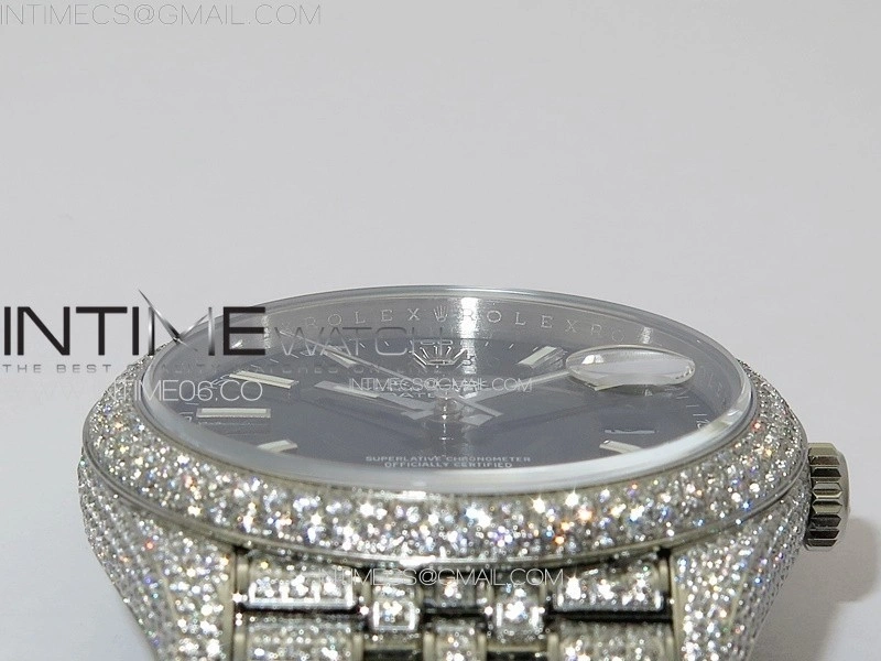 DateJust 41 126334 Full Paved Diamonds BP Best Edition Black Dial Stick Markers on Jubilee Bracelet A2824