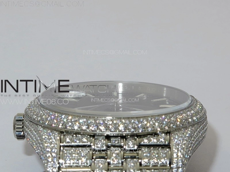DateJust 41 126334 Full Paved Diamonds BP Best Edition Black Dial Stick Markers on Jubilee Bracelet A2824