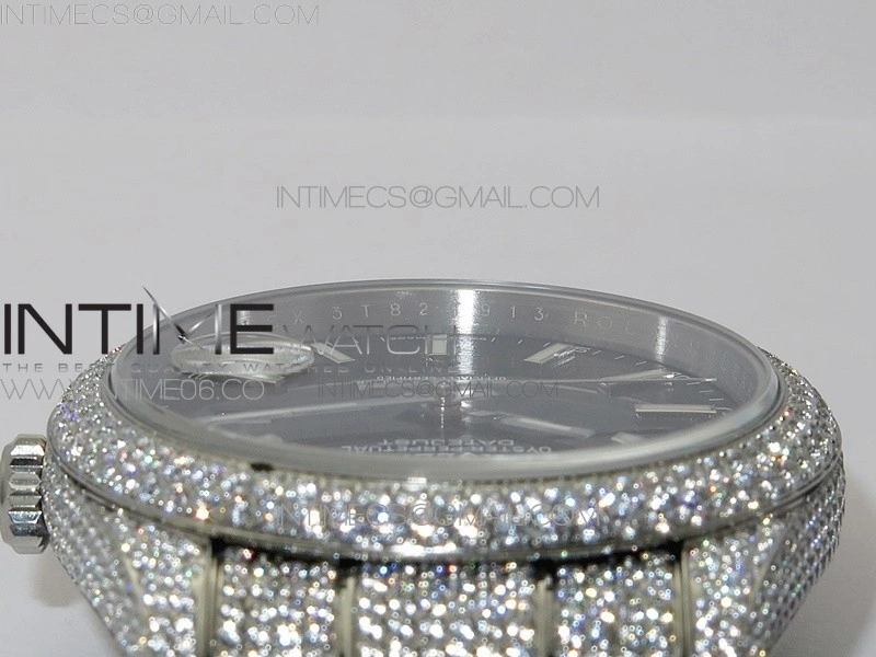 DateJust 41 126334 904 Full Paved Diamonds BP Best Edition Black Dial Sticks Markers on Oyster Bracelet A2824