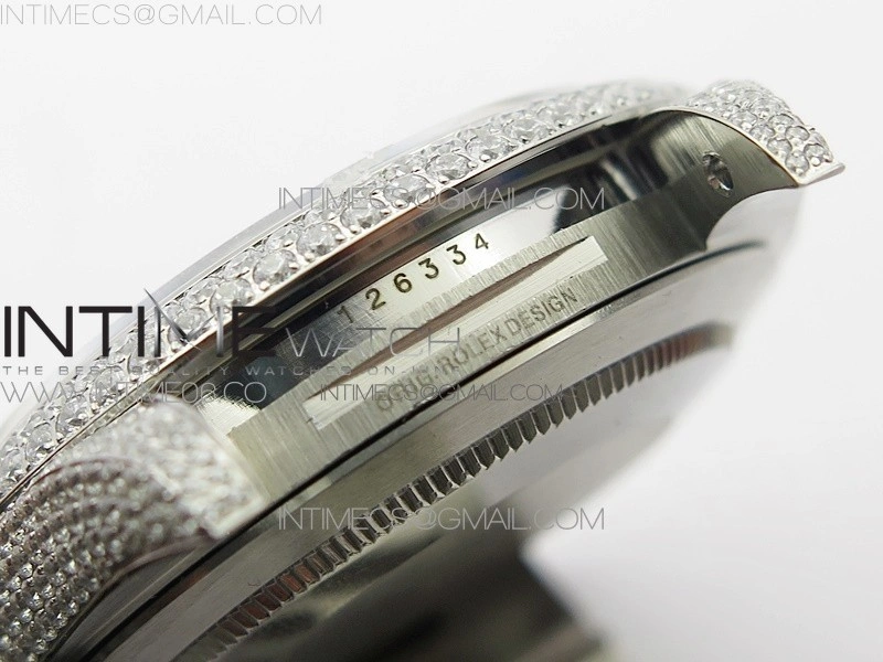 DateJust 41 126334 904 Full Paved Diamonds BP Best Edition Black Dial Sticks Markers on Oyster Bracelet A2824