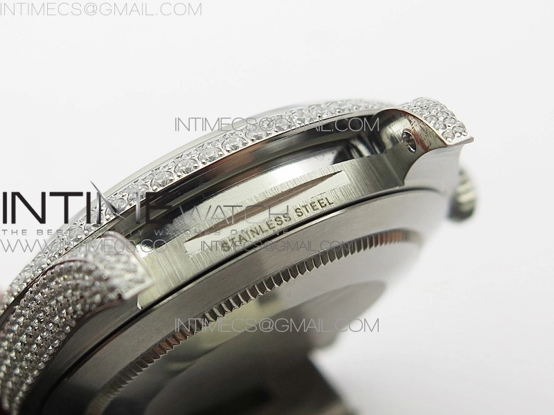 DateJust 41 126334 904 Full Paved Diamonds BP Best Edition Black Dial Sticks Markers on Oyster Bracelet A2824