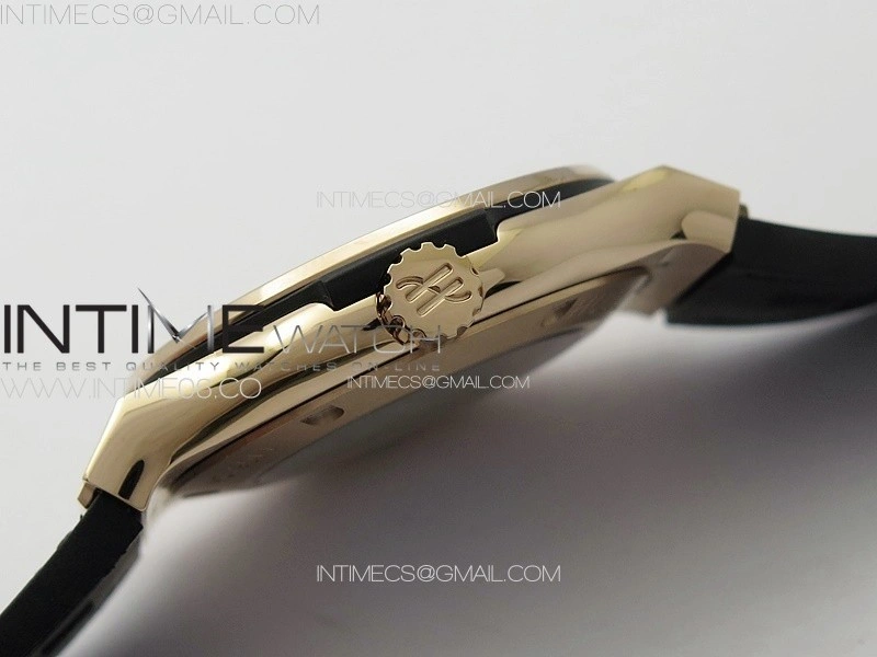 Classic Fusion 42mm RG Paved Diamonds Case And Bezel B50F Paved Diamonds Dial On Black Gummy Strap A2892