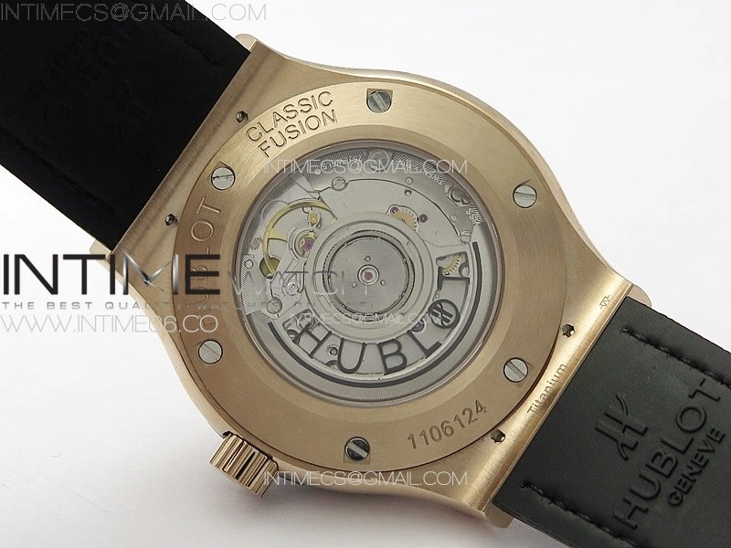 Classic Fusion 42mm RG Paved Diamonds Case And Bezel B50F Paved Diamonds Dial On Black Gummy Strap A2892