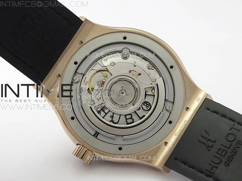 Classic Fusion 42mm RG Paved Diamonds Case And Bezel B50F Paved Diamonds Dial On Black Gummy Strap A2892