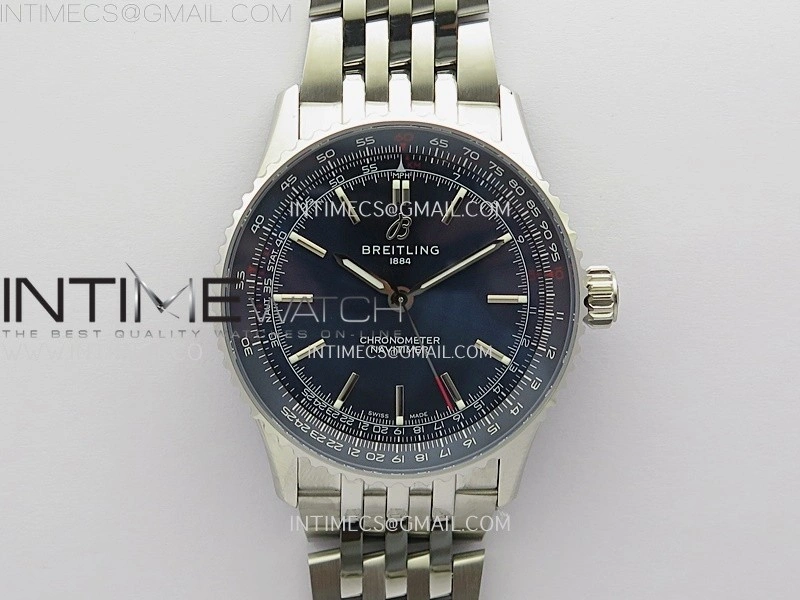Navitimer 1 Automatic 41mm SS BLSF 1:1 Best Edition Blue Dial on SS Bracelet A2824