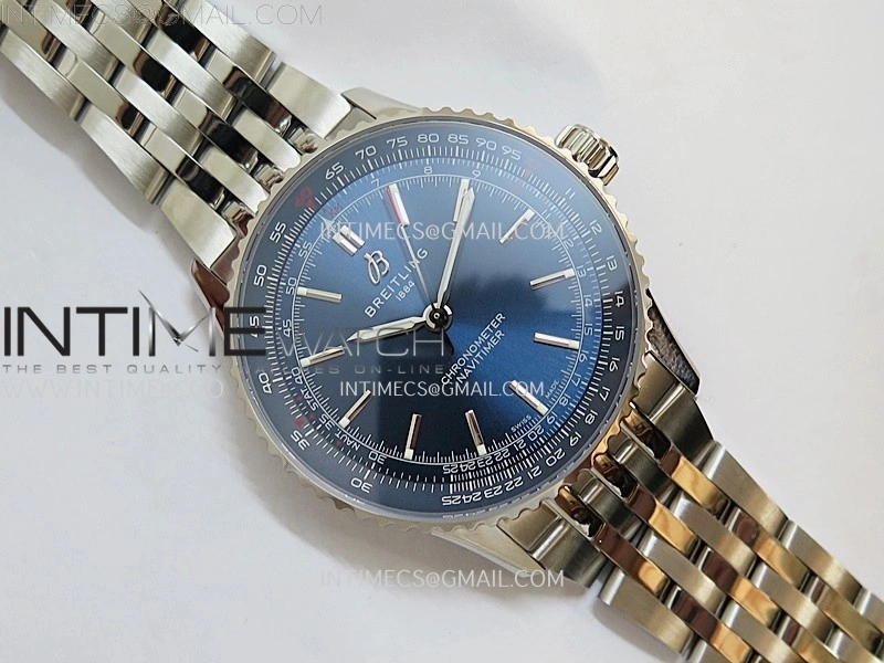 Navitimer 1 Automatic 41mm SS BLSF 1:1 Best Edition Blue Dial on SS Bracelet A2824