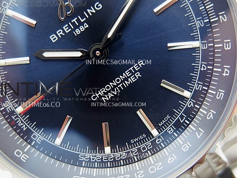 Navitimer 1 Automatic 41mm SS BLSF 1:1 Best Edition Blue Dial on SS Bracelet A2824