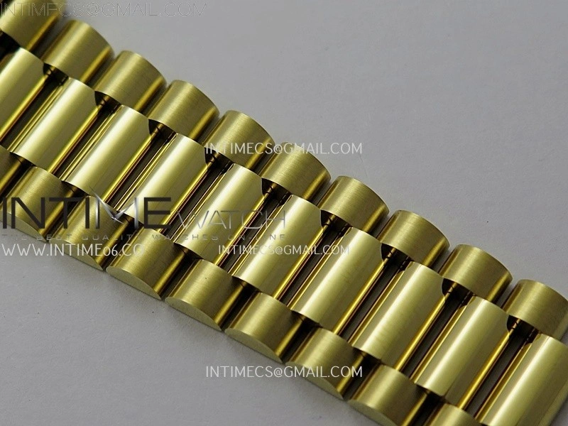 Daydate 128238 36mm Colour Jigsaw Puzzle YG QHF Best Edition Turquoise Blue Dial on YG President Bracelet A2834