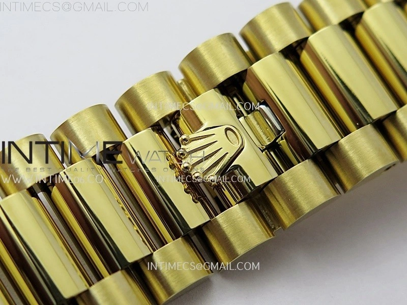 Daydate 128238 36mm Colour Jigsaw Puzzle YG QHF Best Edition Turquoise Blue Dial on YG President Bracelet A2834